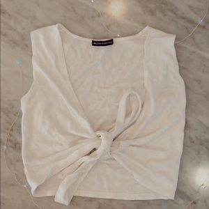 Brandy Melville White Tied Top